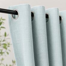 NOSBEI 2pcs Blue Blackout Curtains, Grommet Top Thermal Insulated Curtain Fabric, Bedroom Living Room Light Blocking Privacy Curtains - Baby Blue - View 7