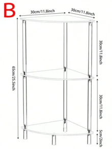 1SET Acrylic Triangle Corner Combination Table 2-Layer 3-Layer 4-Layer Storage Table - White - View 9
