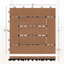 Butterslay Set Of 27 Wood Flooring Tiles Interlocking Deck Tiles Waterproof DIY Furniture Deck Tiles All-Weather Wooden Tiles For Garden Patio Backyard Indoor, Brown/Black/Wood - Brown-wood Flooring Tiles - View 8