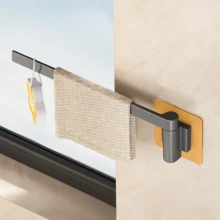 1pc Rotating Storage Iron Rack, Self-Adhesive Towel Rack, Suitable For Kitchen, Countertop, Cabinet, Bathroom - Multicolor - View 1