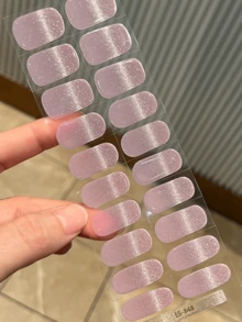 Cross-Border New Semi-Cured Gel Summer Toe Nail Stickers, Shiny Glitter Design, Ready Stock Wholesale, Waterproof And Long-Lasting - 淺粉色 - 查看 5