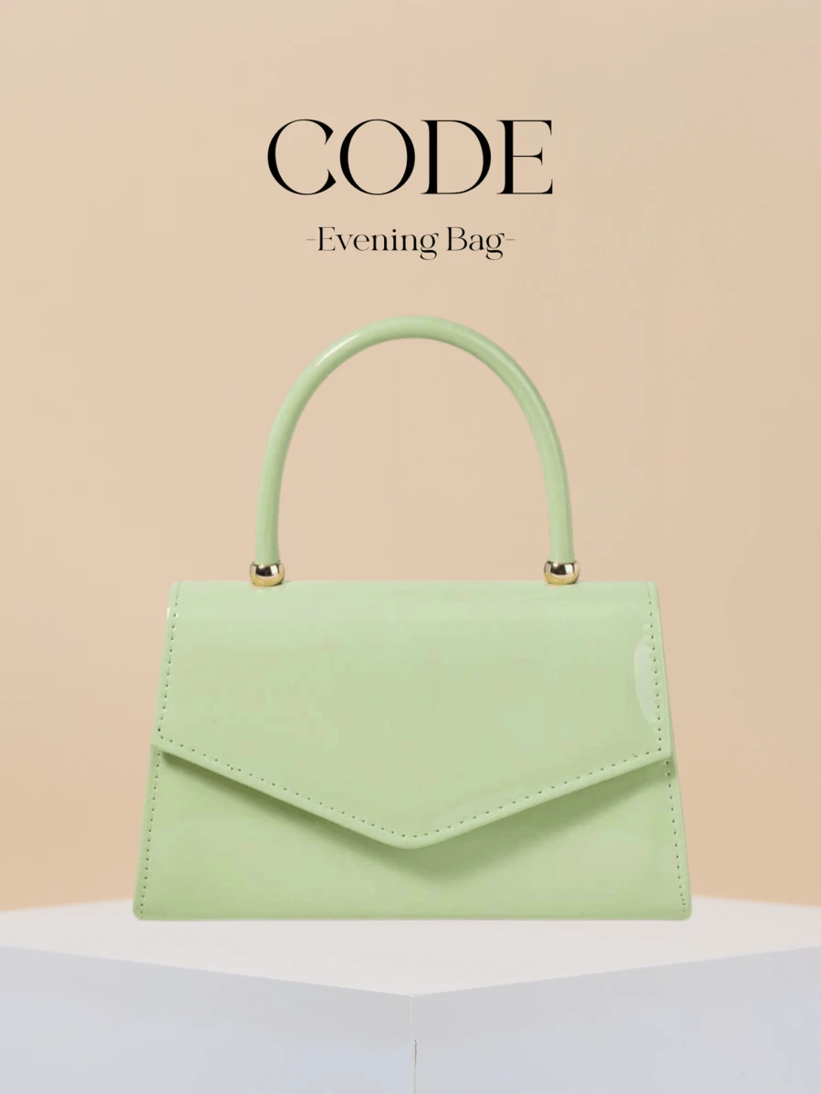 CODE 1件時尚薄荷綠翻蓋PU手提包,迷人優雅女士商務包,適合女性日常使用,可作為手拿包/托特包/單肩包/斜背包,適用於婚禮/派對/畢業典禮/宴會場合 - 薄荷綠 - 查看 1