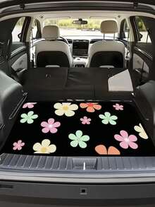 Universal Floral Print Car Trunk Mat, Non-Slip Stain-Resistant Cargo Liner, Machine Washable Durable Trunk Floor Protector, Suitable For Sedan, SUV And Pickup, Cute Floral Style Car Interior Decor Accessory - A - View 7