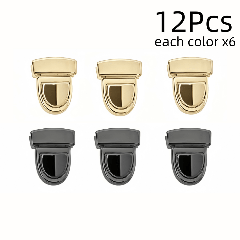6/12Pcs Metal Lock Clasps, Bag Buckles, Handbag, Shoulder Bag, Wallet, Tote Bag Closure Snap Buttons, Craft Packaging Decoration, Wallet Making, DIY Wallet Making - Multicolor - View 21