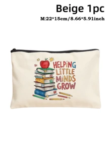 5pcs Best Teacher Theme Zipper Pouch Express Gratitude And Love Makeup Bag Various Snack Small Storage Bag Portable Multi-Functional Storage Bag Teacher Travel Storage Gift Thanksgiving Christmas Birthday Teacher's Day Back To School Graduation Gift - Multicolor - View 27