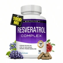 Miriyalyad Resveratrol Supplement 1800 Mg Antioxidant Complex - Highly Potent Natural Trans-Resveratrol Pills For Healthy Aging, Overall Health Support, Immune System, Brain Function, For Men Women, 90 Capsules - 3件 - 查看 5
