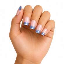 Francesinha rosa com glitter azul
