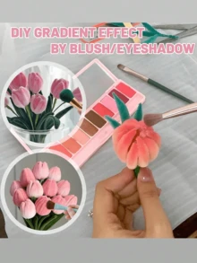 Pink Tulip Velvet Strip Handmade Kit, Upgraded Dense Velvet Strip Brush, Suitable For Handmade Crafts, Artificial Floral Arrangement, Valentine's Day, Mother's Day Gifts, World Cup, Graduation Season Gifts, Back To School Decoration Party Gifts, Holiday Gifts - Multicolor - View 3