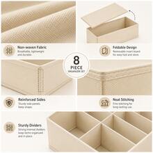Drawer Storage Box, Underwear Storage, Bra Storage, Sock Divider, Foldable Fabric Storage Basket, Wardrobe & Vanity Storage Organizer, Divided Storage Box, Closet Storage Basket, Underwear, Tie, Scarf, Baby Clothes, Cosmetics Storage, Bedroom & Dorm Space-Saving Home Essential - Multicolor - View 7
