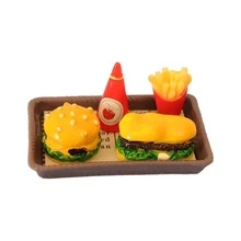 6pcs Cute Mini Fried Food Ornaments, Includes French Fries, Burger, Drink, Chicken Drumstick And Chicken Wing, Miniature Food Props, DIY Micro Landscape Decoration, Kitchen Decoration, Dollhouse Decoration, Photography Props - Multicolor - View 12
