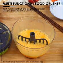 Portable Manual Food Chopper And Processor - Pull-Cord Onion Garlic Chopper With PS Blades, Compact Camping Chopper For Vegetables, Fruits, Nuts, Herbs - Easy To Clean, Pull-Cord Operation, Suitable For RV, BBQ And More (No) - Multicolor 1 - View 7