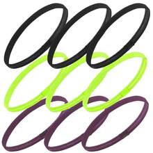 4pcs/9pcs/15pcs Elastic Non-Slip Men's Sports Headbands, Solid Color Silicone Anti-Slip Sweat-Absorbing Hairbands, Running Fitness Headbands, Elastic Hairbands, Men's Hair Accessories, Men's Headwear - A - View 8