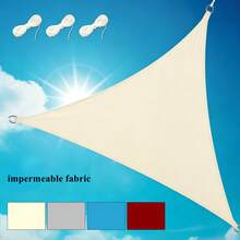 1pc Triangular Sun Shade Sail, Heavy Duty Synthetic Fiber Shade Cloth, Curved Edge Design, With Stainless Steel D-Rings, Suitable For Patio And Outdoor Use - Multicolor - View 2