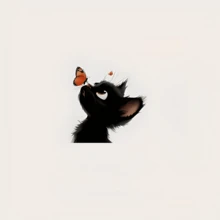 Cute Cat And Butterfly Car Stickers - Animal Themed Rearview Mirror Stickers - Suitable For Cars, Motorcycles, Computers, Phones, Doors, Windows And Walls - Holiday Decoration, Christmas Gift - Cat Type a - View 2