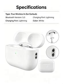 Auriculares inalámbricos, diseño intraural, cancelación de ruido, calidad de sonido estéreo Hi-Fi, latencia cero, control táctil, adecuados para deportes, compatibles con Android/iOS y otros teléfonos inteligentes - Blanco - Ver 3
