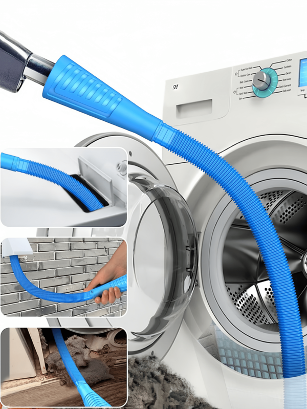 1PC Dryer Lint Vacuum Attachments, Flexible Vacuum Extension Hose - Third Generation, Extendable, Ideal For Hard-To-Reach Areas, Durable Plastic Material, Blue And Gray, Vacuum Cleaner Accessory/Durable Plastic Hose, Vacuum Cleaner Accessories.