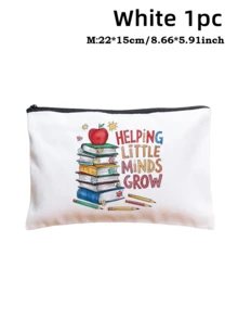 5pcs Best Teacher Theme Zipper Pouch Express Gratitude And Love Makeup Bag Various Snack Small Storage Bag Portable Multi-Functional Storage Bag Teacher Travel Storage Gift Thanksgiving Christmas Birthday Teacher's Day Back To School Graduation Gift - Multicolor - View 67