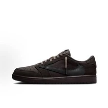 Nike Jordan 1 Low OG X Travis Scott Tropical Jordan X Travis Scott Air Jordan 1 Low OG 2026 Authentic Premium Luxury Retro Reverse Swoosh Cactus Jack Casual Skate Shoes Sneakers Men US - Coffee Brown - View 1