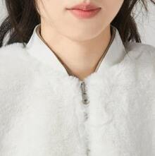 Nike Sportswear 柔軟舒適休閒人造皮毛絨感 純色短款立領雙面可穿 外套 女款 白色 - 白色 - 查看 9