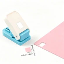 Perforadora de papel rectangular mini de 0.66x0.53 pulgadas, perforadora de papel manual adecuada para manualidades, scrapbooking, diarios, elaboración de tarjetas - Mini rectángulo - Ver 3