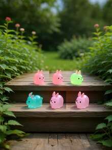 1/10/20/50/100pcs Mini Glow-In-The-Dark Rabbit Resin Models, Animal Miniature Landscape Gifts, Suitable For DIY Garden Decor, Doll Accessories, Desktop Decor Accessories, Home Decor - Multicolor - View 4