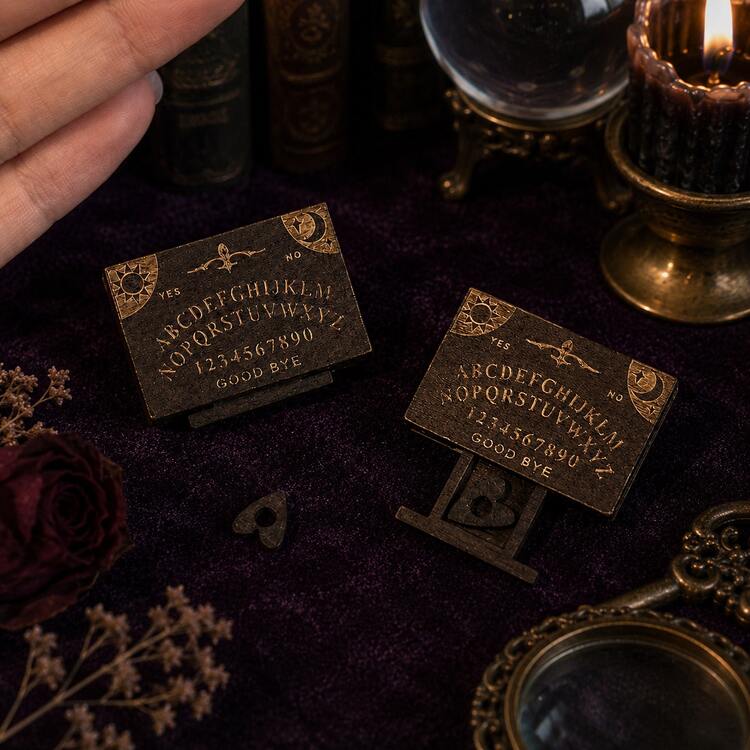 Miniature Witch Scene Decor, Mysterious Answer Box With Drawer And Pointer Set Model, Suitable For Dollhouse Halloween Miniature Scene Decoration, Perfect Gift For Miniature Enthusiasts - one-size - View 3