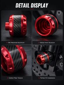 1 Set Of 2 Aluminum Alloy Front Fork Shock Cups, Carbon Fiber Texture Decor Fork Guard, Anti-Collision Mod Parts Fit Dirt Bike Motorcycle Electric Scooter - A - View 8