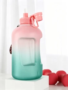1pc Matte Gradient One-Gallon Fitness Water Jug, Large-Capacity Hand-Held Water Cup With Measurement Markings, Leak-Proof Flip-Top Lid, Portable Hydration Bottle For Outdoor Cycling And Workouts, High-Temperature Resistant Portable Water Bucket - Multicolor - View 9
