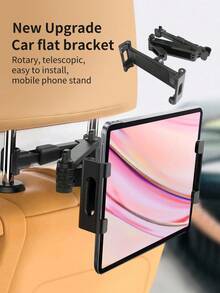 1pc Black Upgraded Car Headrest Tablet & Phone Holder, 360° Rotating & Extendable Mount - A - View 8