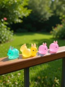 1/10/20/50/100pcs Mini Glow-In-The-Dark Rabbit Resin Models, Animal Miniature Landscape Gifts, Suitable For DIY Garden Decor, Doll Accessories, Desktop Decor Accessories, Home Decor - Multicolor - View 5