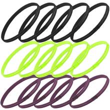 4pcs/9pcs/15pcs Elastic Non-Slip Men's Sports Headbands, Solid Color Silicone Anti-Slip Sweat-Absorbing Hairbands, Running Fitness Headbands, Elastic Hairbands, Men's Hair Accessories, Men's Headwear - A - View 7