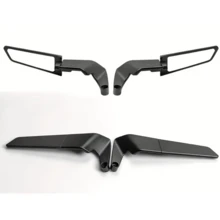 2pcs Adjustable Invisible Wing Rearview Mirrors, Wide And Clear View, Stable Structure, Easy Installation, Suitable For 2021-2023 Kawasaki Z900 Z650, Stylish Appearance, Enhances Riding Safety - Black - View 3
