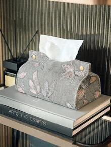 Elegant Embroidered Tissue Box, Dragonfly & Butterfly Pattern Sequin Tissue Storage Bag, High-End Large Capacity Storage Bag, Bathroom Bedroom Home Essential Toilet Paper Storage Box, Car Tissue Box, Decorative Tissue Box - Multicolor - View 12