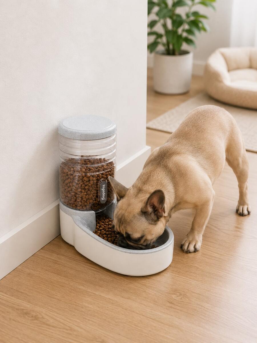 Automatic Pet Feeder For Dogs And Cats, Dog Bowls, Cat Bowls, Food Bowls, And Food Storage Containers. - 3.8L Gray - View 1