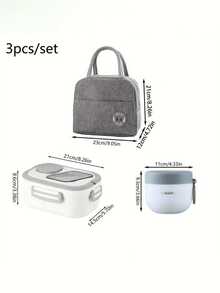 Portable Lunch Set, Large Capacity Lunch Bag Set, Foldable Aluminum Foil Tote Bag, Lunch Box, Breakfast Cup, Suitable For Travel, Work, School, Outdoor, Picnic, Student Supplies, Bento Box, Lunch Bag - Multicolor - View 6