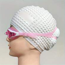 Silicone Swim Cap Minimalist Adult Unisex Silicone Swim Cap High Elasticity Perforated Bubble Swim Cap - Multicolor - View 4