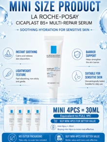 La Roche Posay La Roche-Posay Nuevo Suero Multi-Reparador (Tamaño Completo 30ml/Muestra 7.5ml), Hidratación Profunda de Larga Duración, Repara la Piel Dañada y Reduce el Enrojecimiento, Apto para Todo Tipo de Piel - Esencia Super B5 - Ver 6