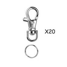 60 piezas de broche de langosta y anillo para llaves, 30 piezas de clip para llavero y 30 piezas de anillo para llavero, kit para hacer llaveros, joyería, artes y manualidades, plateado - A - Ver 10