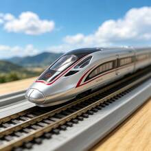 1pc Cool Sound & Light High-Speed Train Model: Magnetic Connection, Inertia Gliding, DIY Scene Simulation; Push & Go; Perfect Birthday Gift - Multicolor - View 3