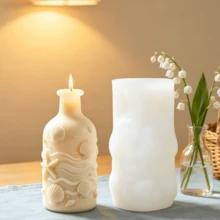 Healing Ocean Wave Embossed Aromatherapy Candle Silicone Mold. Seashell And Starfish Handmade DIY Aromatherapy Wax Cup Plaster Ornament Mold. It Can Be Reused And Can Be Given As A Holiday Gift To Family And Friends. - A-White - View 8