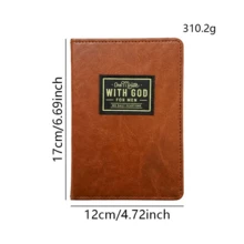 1PC One Minute WITH GOD For Men 365 Days Daily Prayer Brown Leather Journal School Supplies - A - View 1
