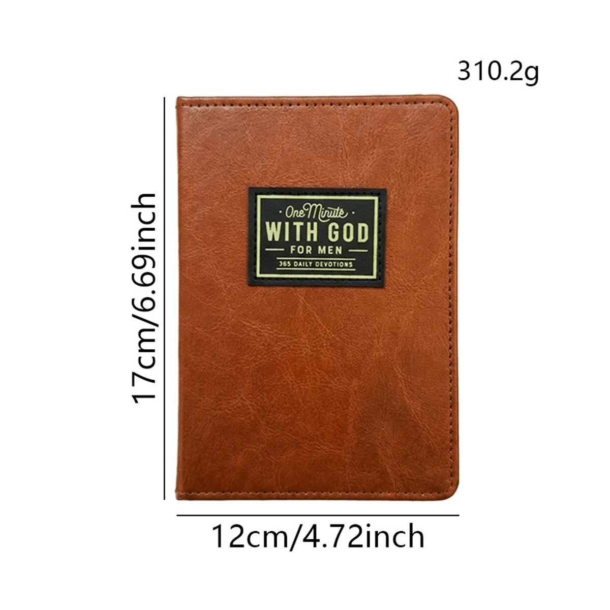 1PC One Minute WITH GOD For Men 365 Days Daily Prayer Brown Leather Journal School Supplies - A - View 1