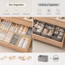 Drawer Storage Box, Underwear Storage, Bra Storage, Sock Divider, Foldable Fabric Storage Basket, Wardrobe & Vanity Storage Organizer, Divided Storage Box, Closet Storage Basket, Underwear, Tie, Scarf, Baby Clothes, Cosmetics Storage, Bedroom & Dorm Space-Saving Home Essential - Multicolor - View 8