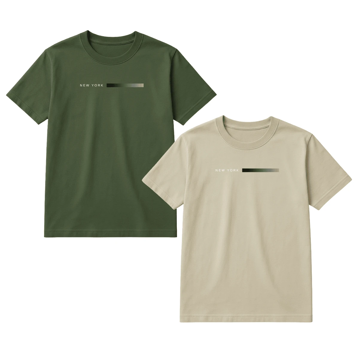 Set Of 2 Men's T-Shirts, 100% Premium Cotton, Printed, Various Colors, New Release - 柿子和綠 - 查看 1