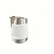1PC 350ml Size Milk Frothing Pitcher, Stainless Steel Coffee Milk Mug Cup With Silicone Protective Sleeve, Latte Frothing Art Jug Pitcher Mug Cup For Office Kitchen, Milk Frothing Pitcher For Latte Coffee Art For Office Kitchen, Coffee Lovers - Multicolor - View 7