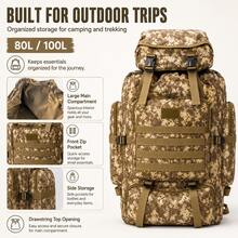 80L/100L Large Capacity Camping Tactical Backpack Camouflage Outdoor Hiking Bag Unisex - Multicolor - View 5