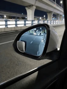 Universal Car Wide Angle Blind Spot Mirror, 360° Adjustable Parking Assist Mirror, Fan-Shaped Blind Spot Mirror, High Definition, Frameless, Small Fan-Shaped, Enhance Driving Safety, Easy To Stick And Install, Suitable For All Car Models, Multiple Styles Available, Essential Gift For Drivers - A - View 4