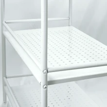 Crystals Slim Rolling Storage Trolley With Wheels, Multi-Tier Kitchen Bathroom Utility Organiser Cart - White-3-Tier - View 5