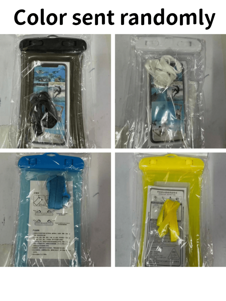1pc Outdoor Waterproof Phone Pouch, Sealed Touchscreen Inflatable Waterproof Phone Case, Floating Swimming Neck Hanging Waterproof Bag - Multicolor - View 12