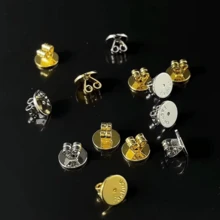 2/4/6Pcs Round Smooth Earring Backs, Non-Slip Ear Plugs, Anti-Sag Earring Post Fixers Replacement Parts, Earring Backs - Multicolor - View 11